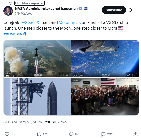 SpaceX’s V3 Starship Success: One Step Closer to Mars as NASA and Musk Celebrate